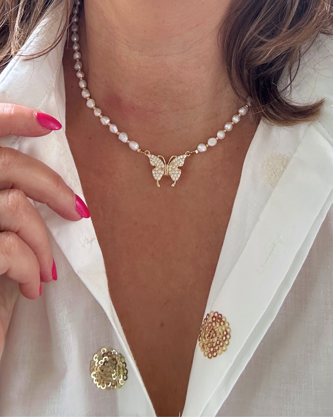 Butterfly Sparkle - Natuursteen Kralenketting