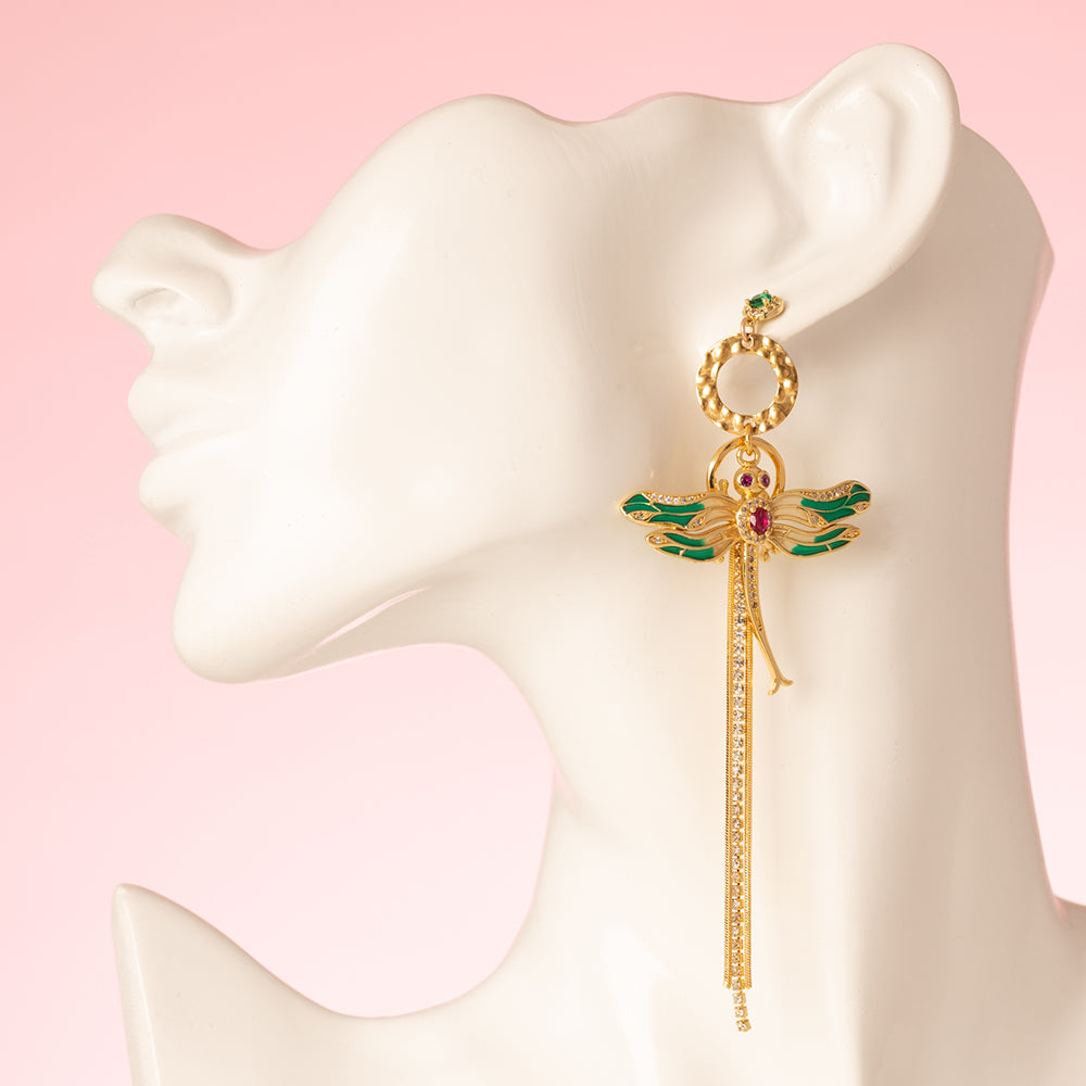 Statement Oorbellen - Emerald Breeze