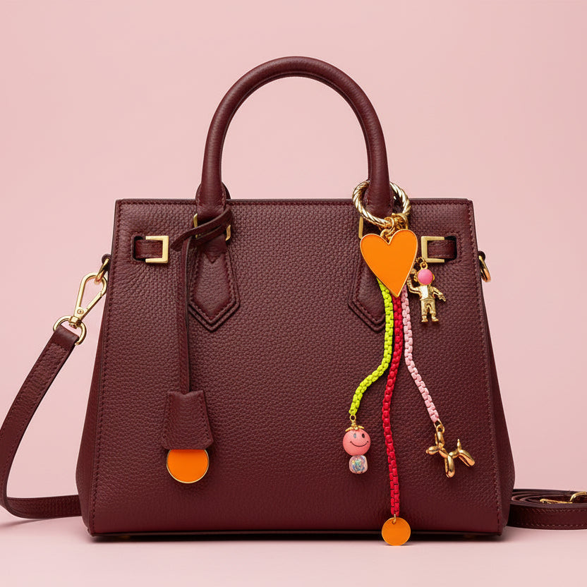 Geef je tas een eigenzinnige upgrade met deze opvallende bag charm, dé trend van dit moment waar je niet omheen kunt. Met een groot gekleurd hart, een smiley, Balloon Dog en een schattig astronautje straalt deze charm pure fun en persoonlijkheid uit.
Je klikt ‘m in een handomdraai aan je tas, rugzak of sleutelbos. Perfect om jouw look nét dat beetje extra te geven. De kleurrijke combinatie en eigenzinnige details zorgen voor een instant happiness-gevoel, elke keer als je ‘m ziet bungelen.