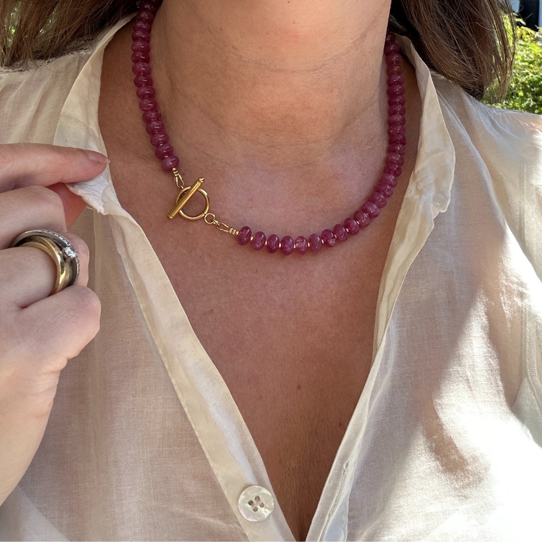 Bali Blush - Natuursteen Kralenketting