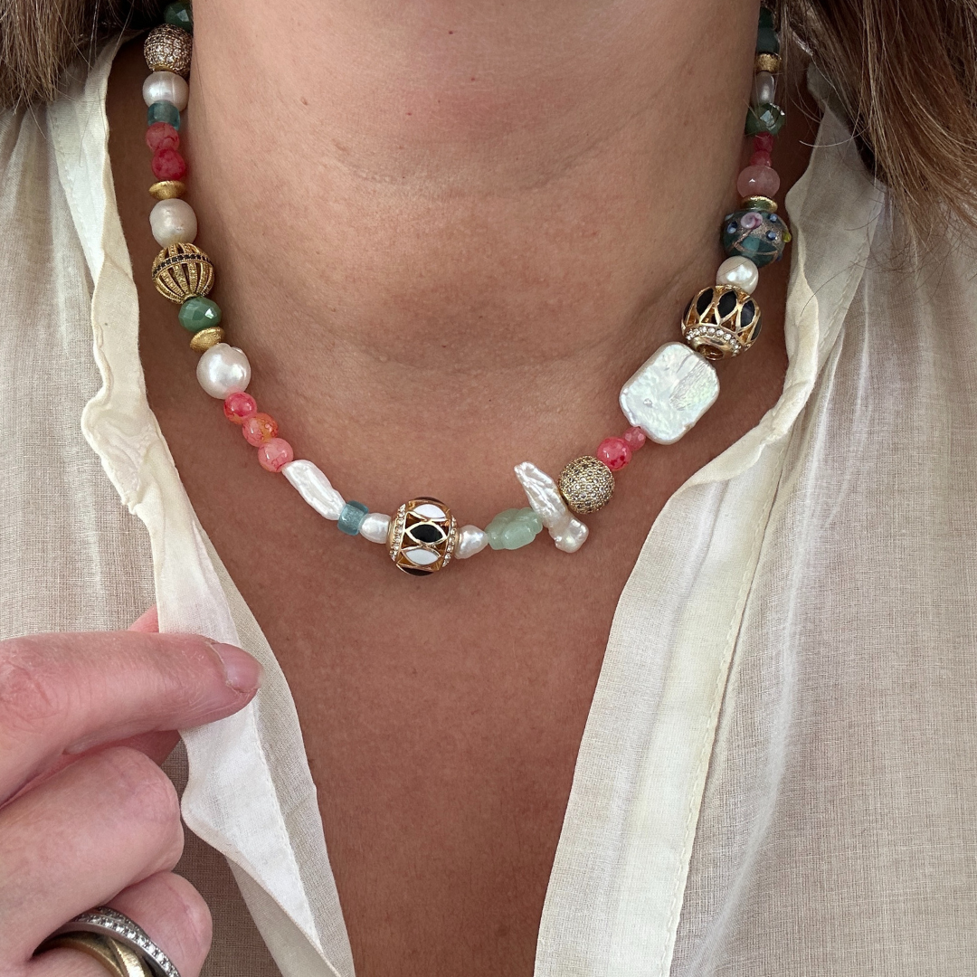 Boho Elegance - Natuursteen Kralenketting