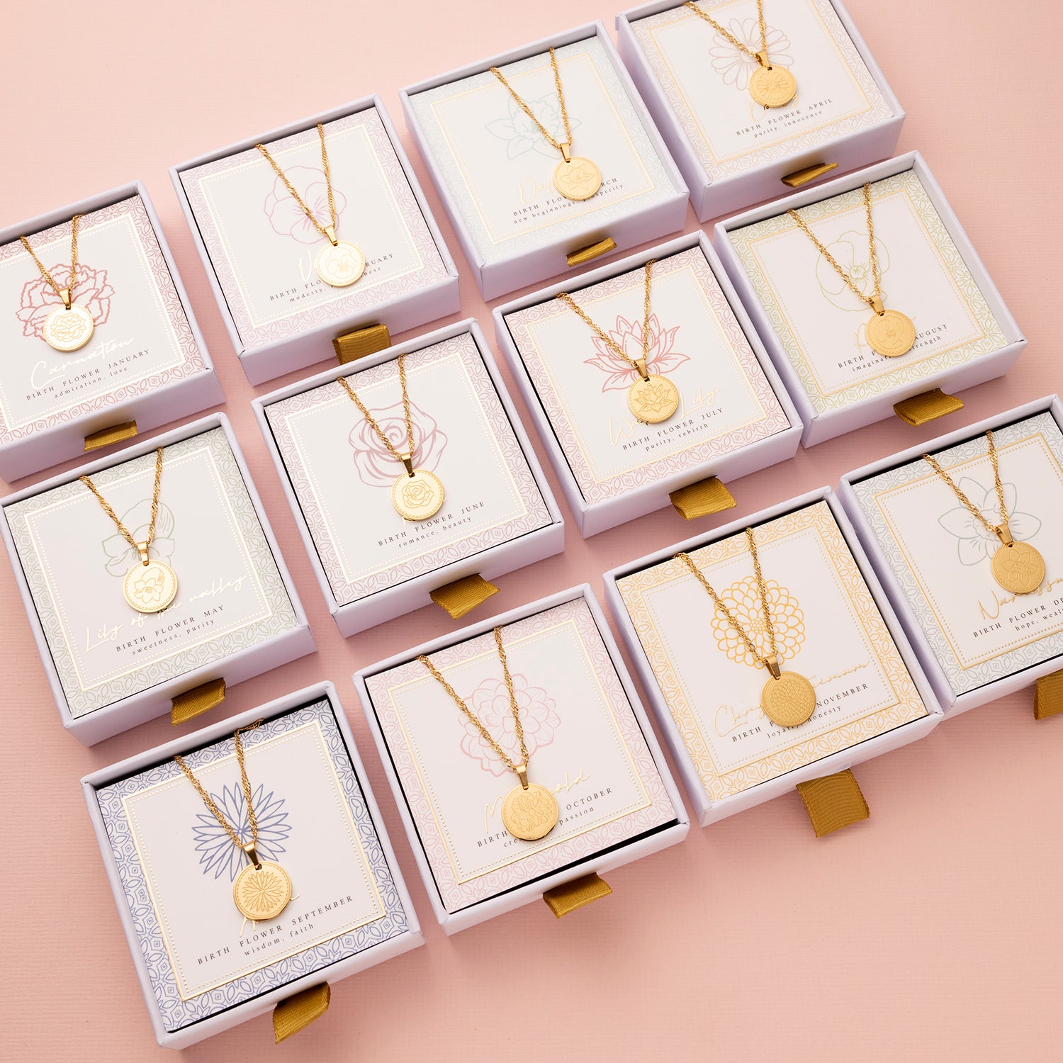 Geboortebloem - Ketting - Januari t/m December