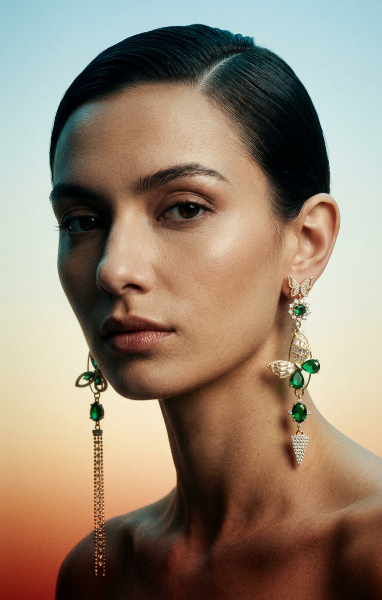 Statement Oorbellen - Graceful Green