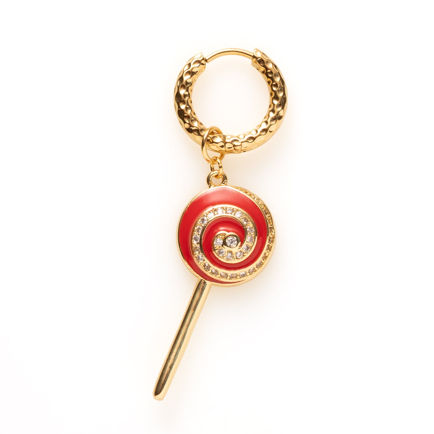 Kleur, glitter en fun in één 🍭
Sugar Pop Sparkle is een one-piece oorbel met een lolly in vijf kleuren, afgewerkt met sprankelende zirkonia steentjes. Speels, funky en gemaakt om gezien te worden. Dit is geen subtiel sieraad, maar een vrolijk statement met power.
Voor dagen waarop je look best wat sparkle kan gebruiken.