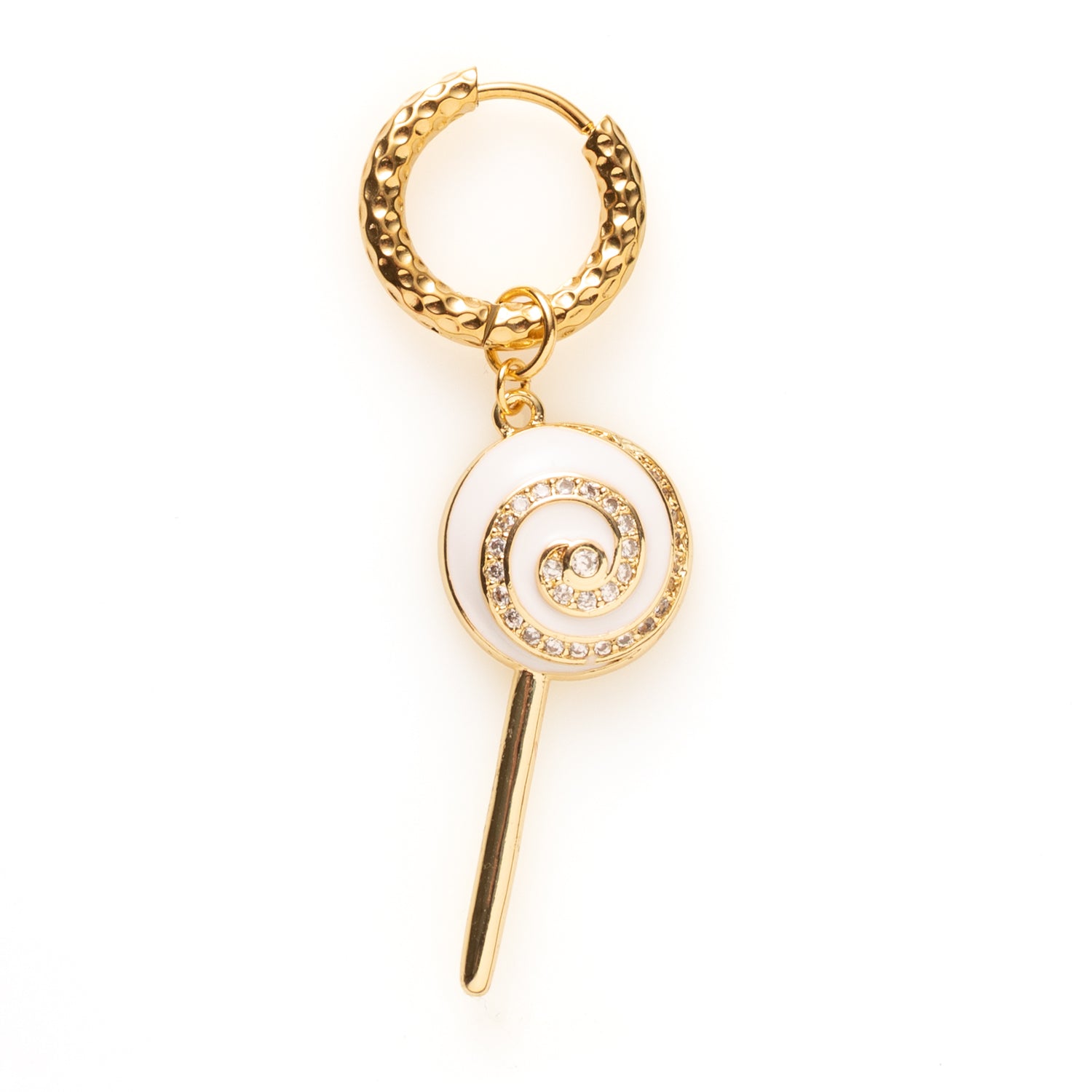 Kleur, glitter en fun in één 🍭
Sugar Pop Sparkle is een one-piece oorbel met een lolly in vijf kleuren, afgewerkt met sprankelende zirkonia steentjes. Speels, funky en gemaakt om gezien te worden. Dit is geen subtiel sieraad, maar een vrolijk statement met power.
Voor dagen waarop je look best wat sparkle kan gebruiken.