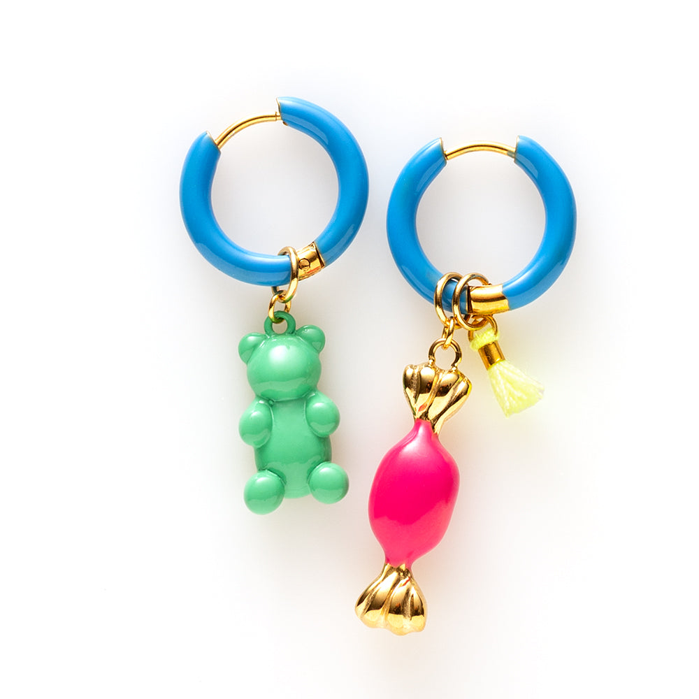 Beertje & Snoepje - Oorbellen/Blauw