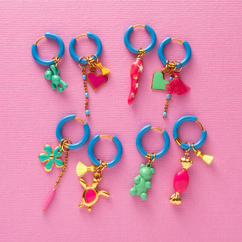 Beertje & Snoepje - Oorbellen/Blauw