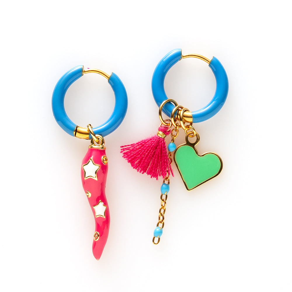 Peper & Hartje - Oorbellen/Blauw