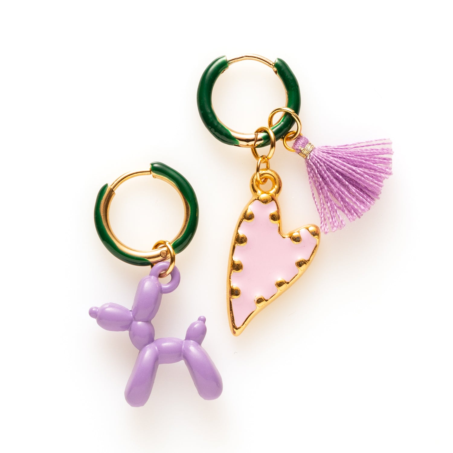 Baloon Dog & Hartje - Oorbellen/Sacramento Green