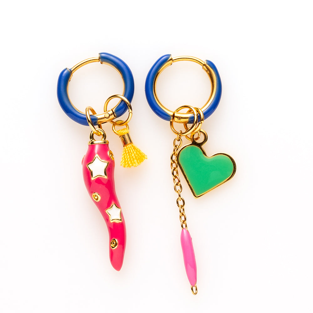 Peper & Hartje - Oorbellen Kobalt Blauw