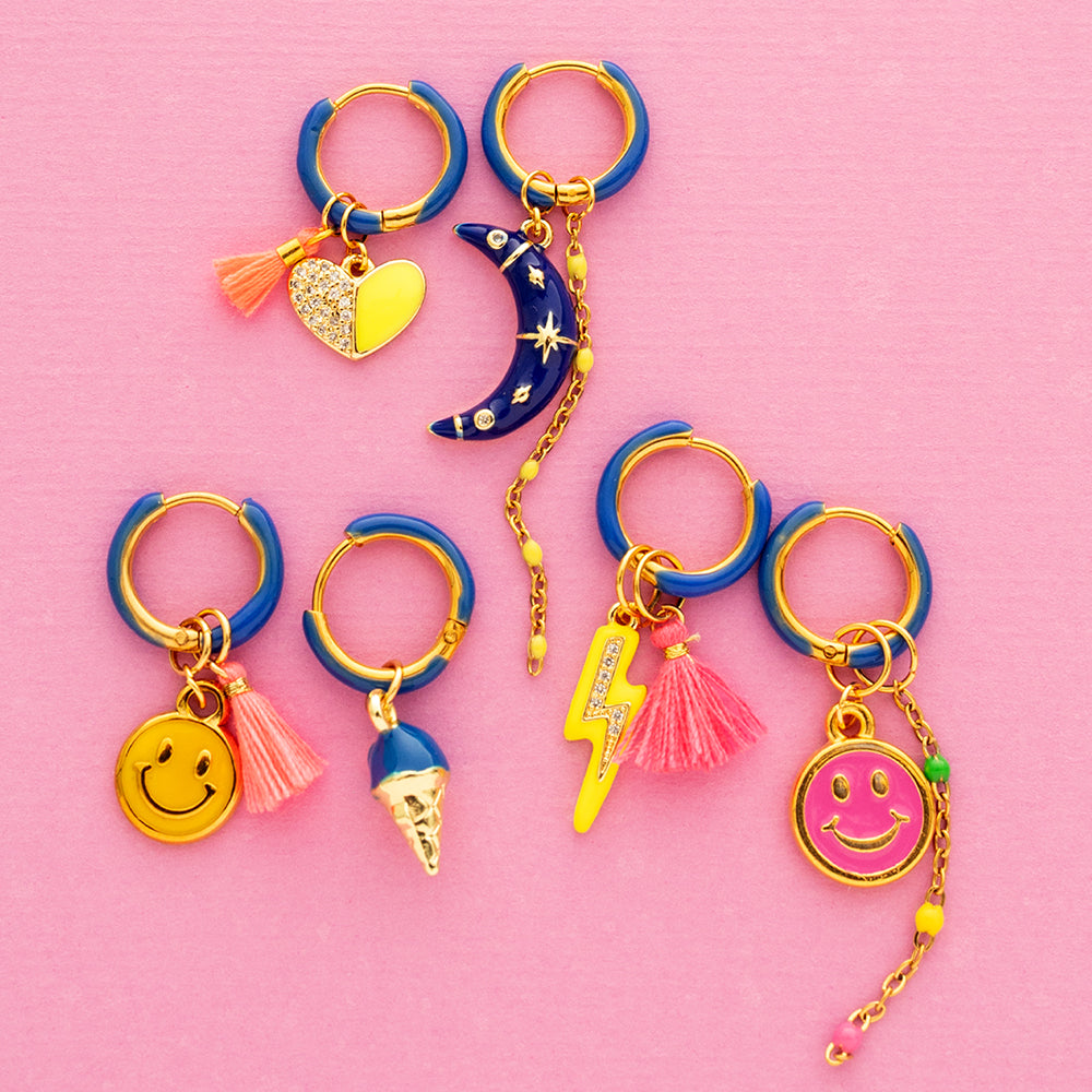 Peper & Hartje - Oorbellen Kobalt Blauw