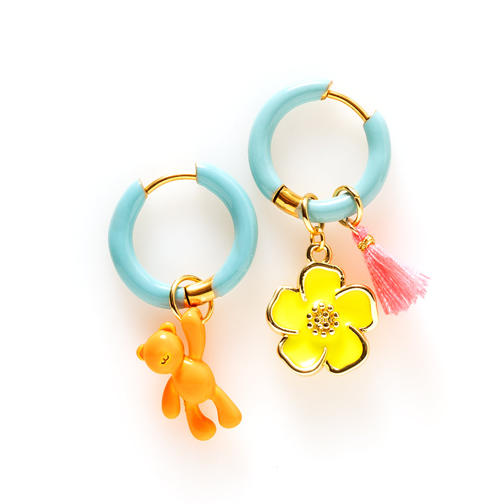 Beertje & Bloem - Oorbellen/Licht Blauw