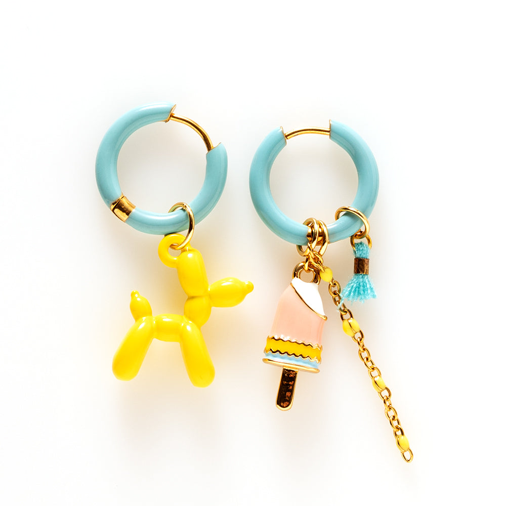 Balloon Dog & IJsje - Oorbellen/Licht Blauw