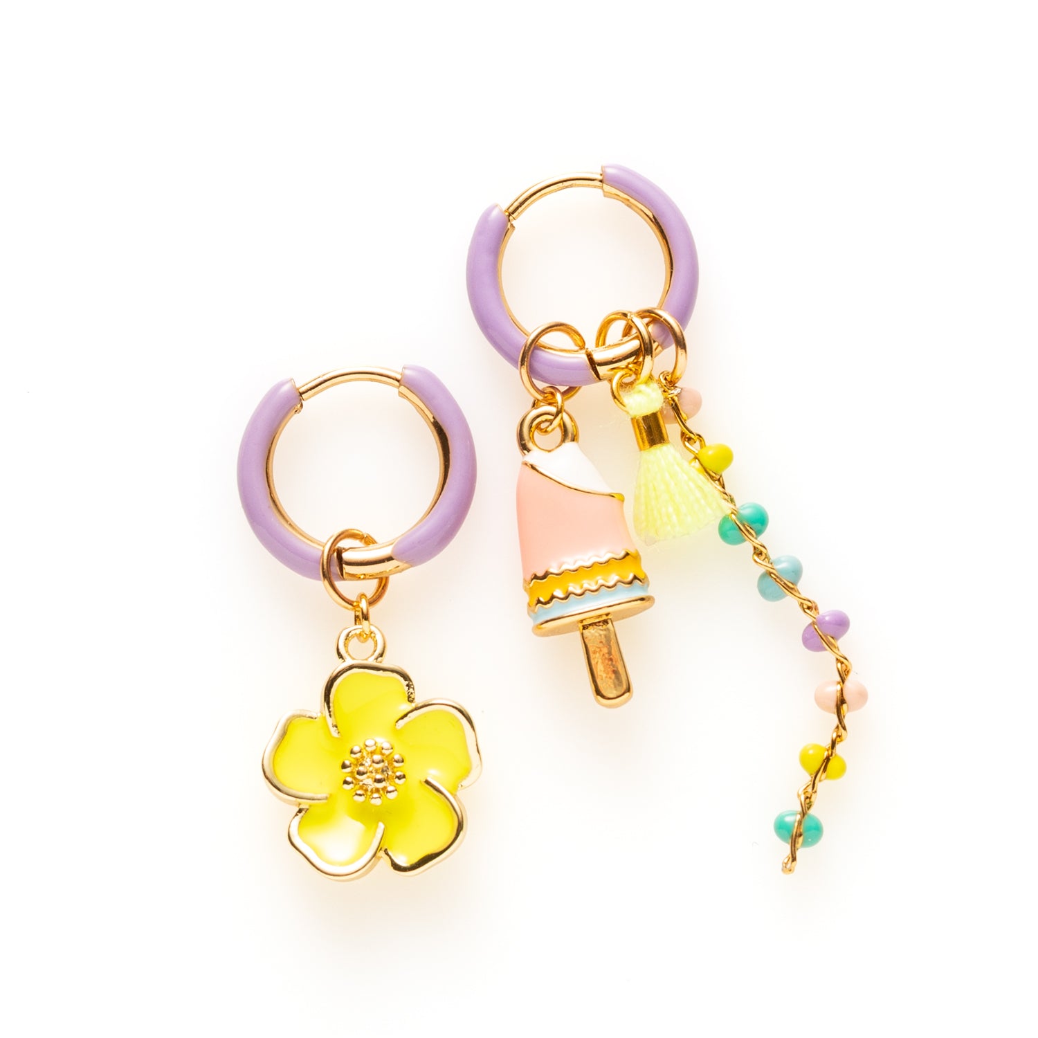 Bloem & IJsje - Oorbellen/Paars