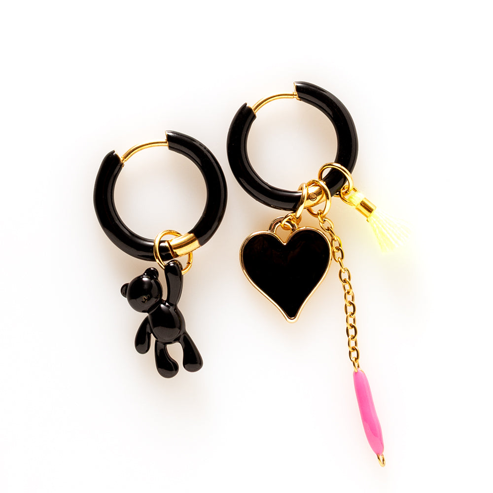 Beertje & Hartje - Oorbellen/Zwart