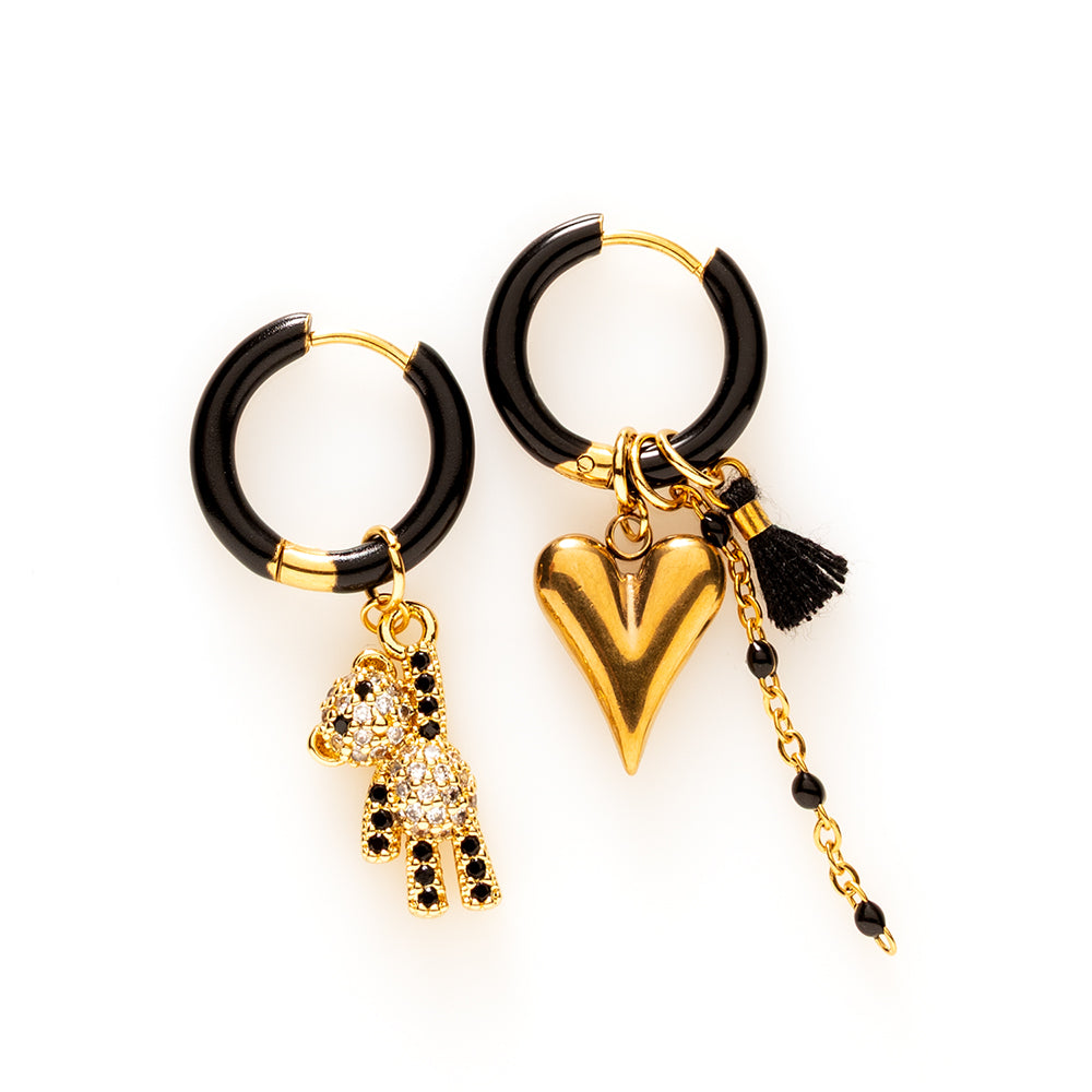 Beertje & Hartje - Oorbellen/Zwart