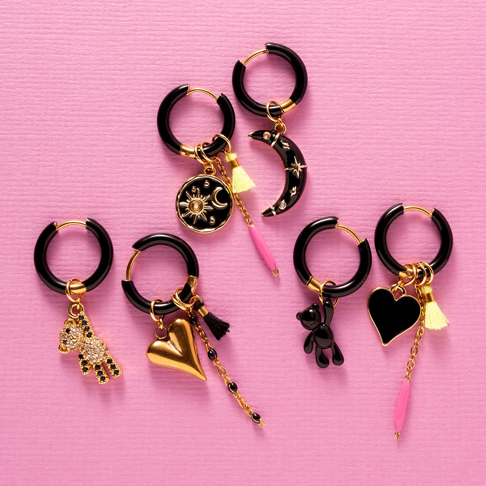 Beertje & Hartje - Oorbellen/Zwart