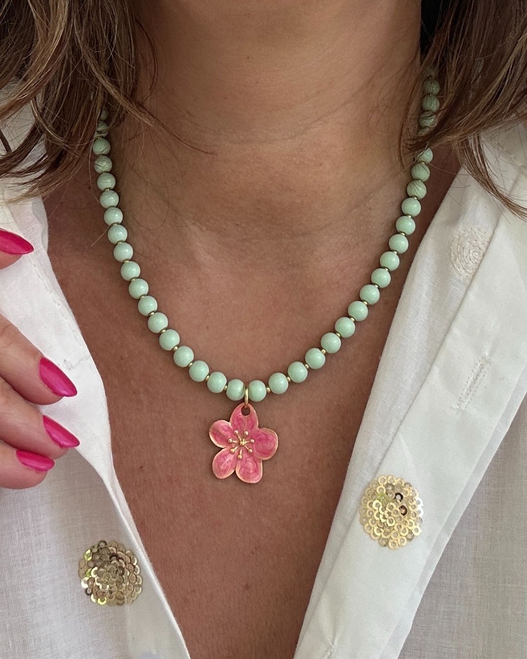 Minty Bloom - Kralenketting/Licht Groen