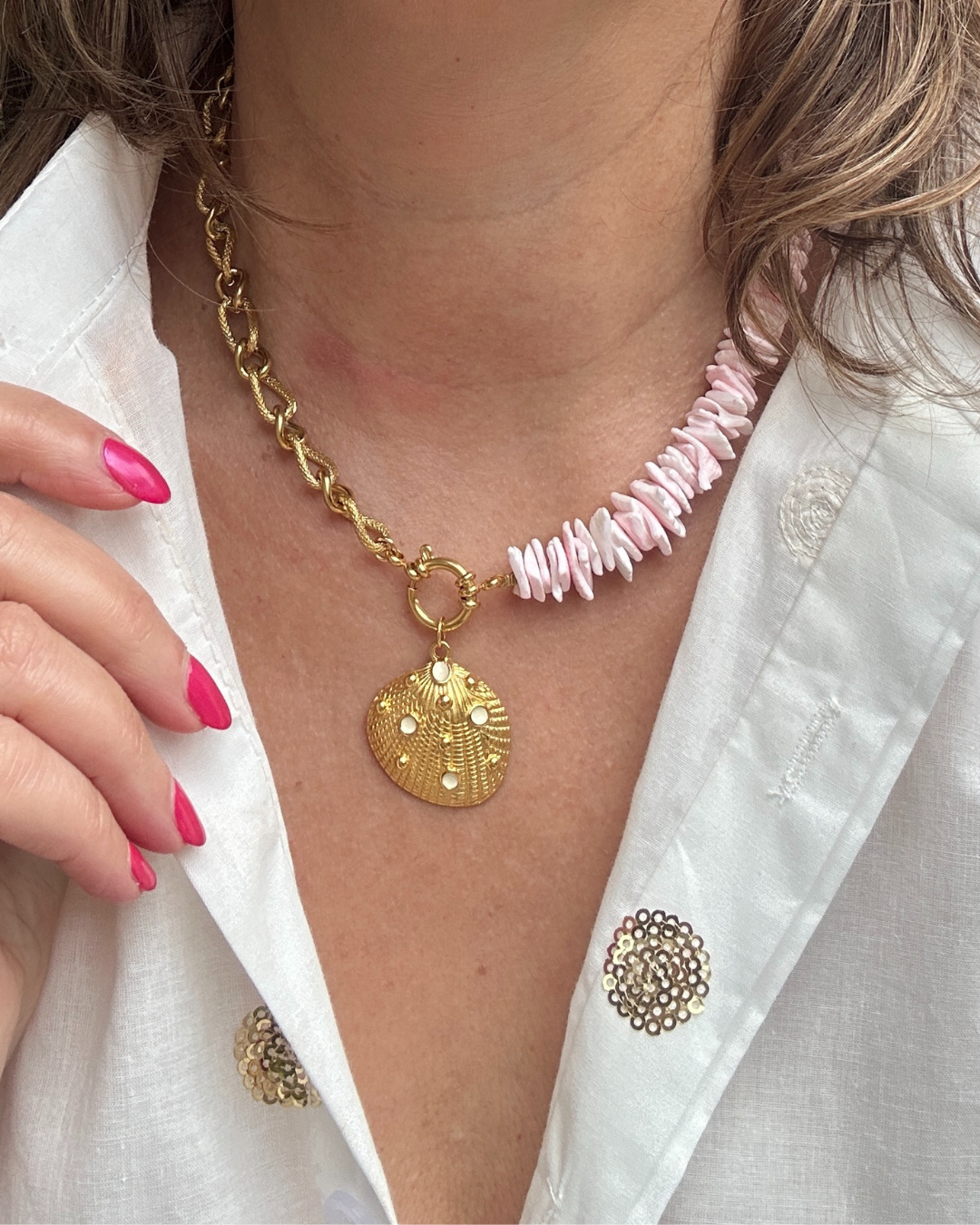 Pink Seashell Dream - Kralenketting