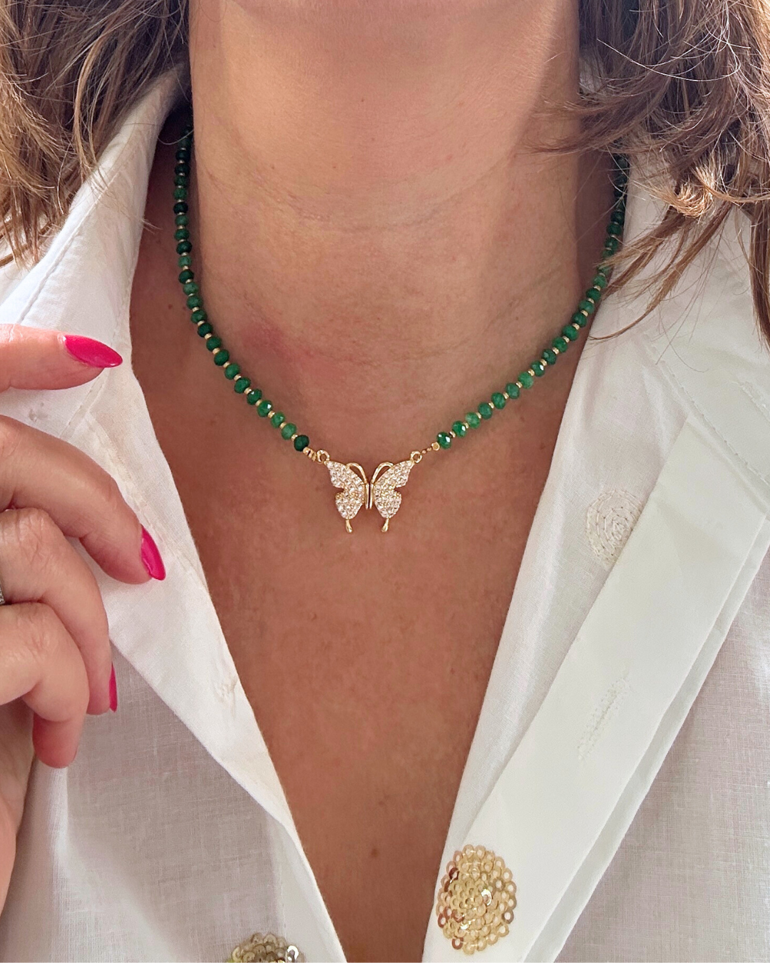 Butterfly Sparkle - Natuursteen Kralenketting