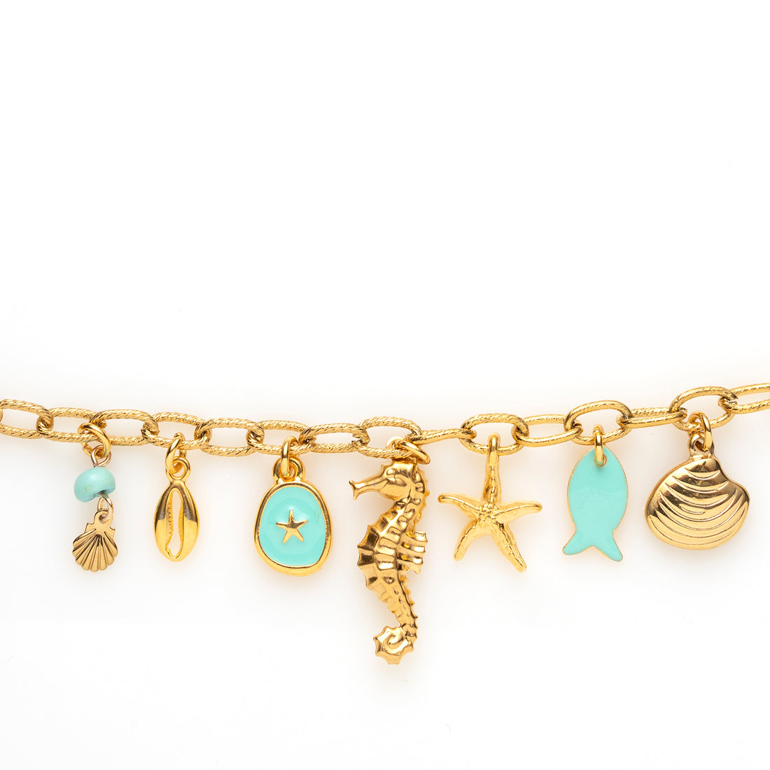 Bedelarmband - Sea Treasures / Turquoise