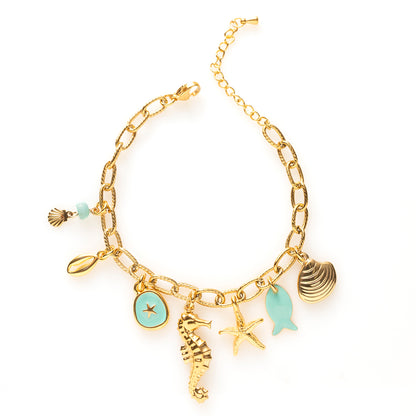 Bedelarmband - Sea Treasures / Turquoise