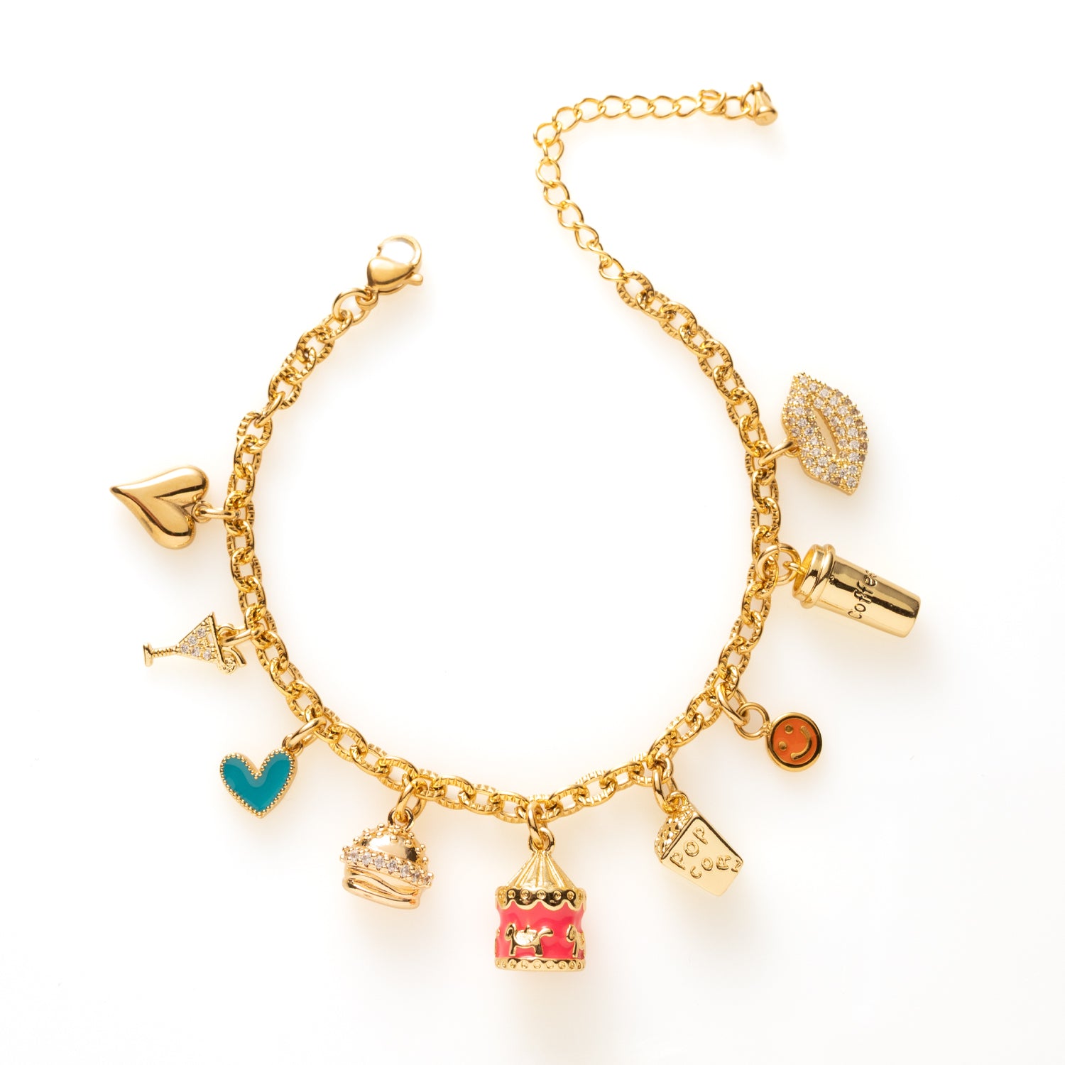 Burgers ’n Fun is een ode aan guilty pleasures, vrolijke momenten en kleine knipogen. De mix van speelse bedels – van food icons tot fun details – zorgt voor een luchtige, energieke uitstraling. Deze bedelarmband voelt spontaan en eigenzinnig aan en geeft elke outfit een speelse twist. Een statement piece vol humor, karakter en plezier.