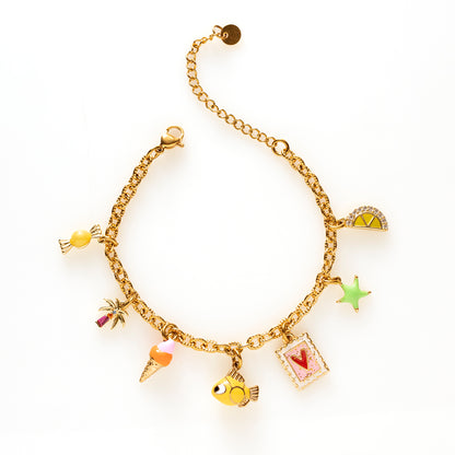 Sommige zomers wil je het liefst nooit laten eindigen. Endless Summer is ontworpen voor iedereen die houdt van zon, zee en een vleugje luxe. De speelse bedels geven de armband een unieke uitstraling, terwijl de elegante afwerking ervoor zorgt dat hij net zo mooi staat tijdens een zomerse lunch als tijdens een avond uit.
