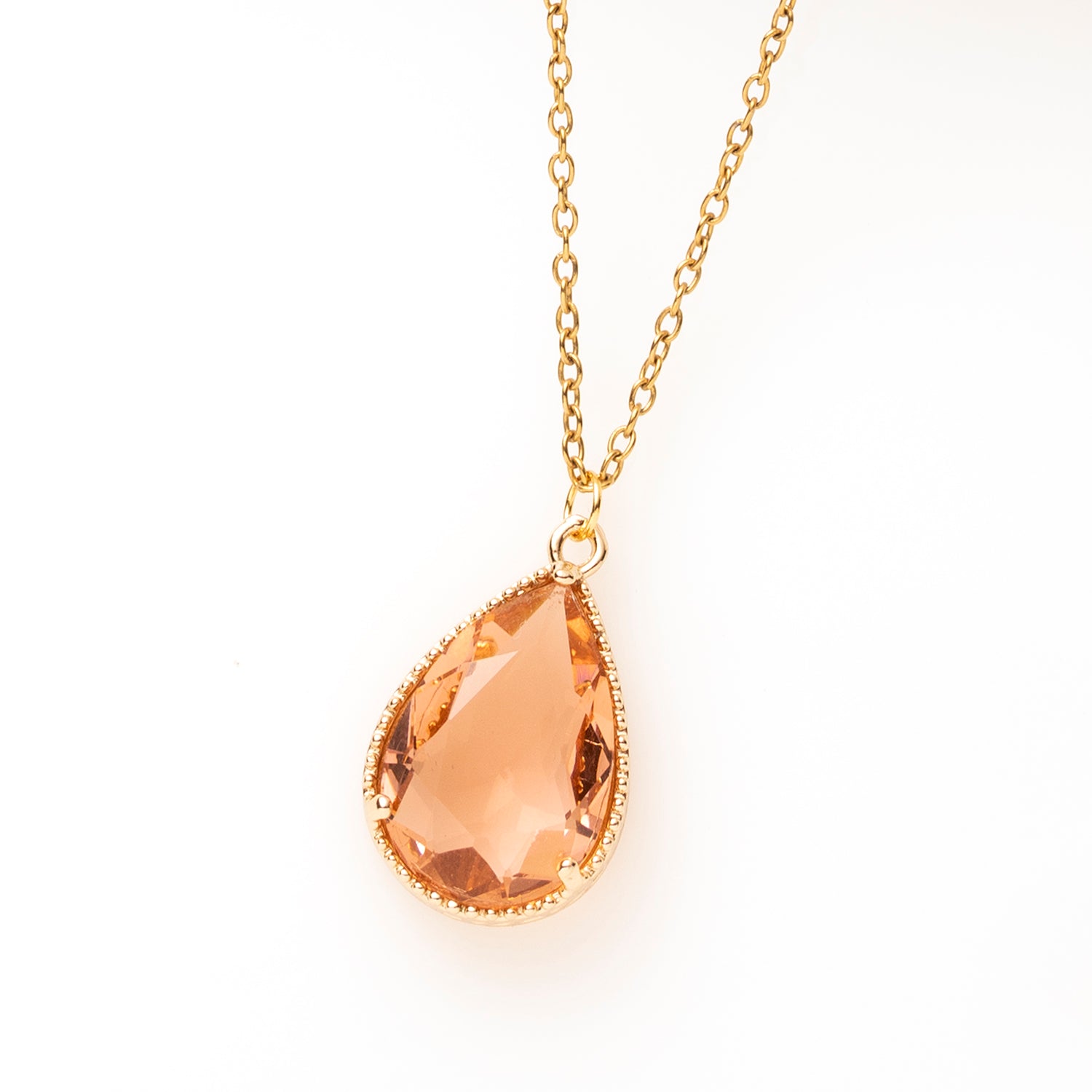 Ketting - Crystal glas - Zalm Roze