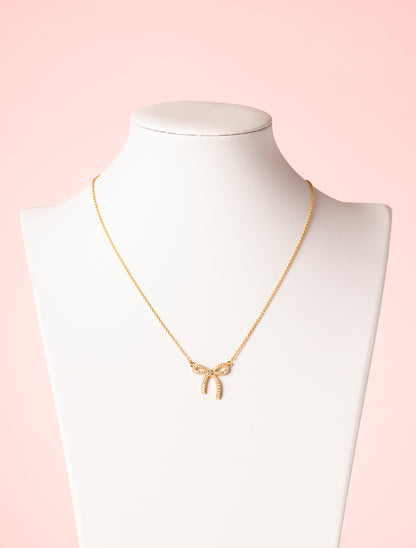 Ketting - Goud - Zirkonia - Strikje