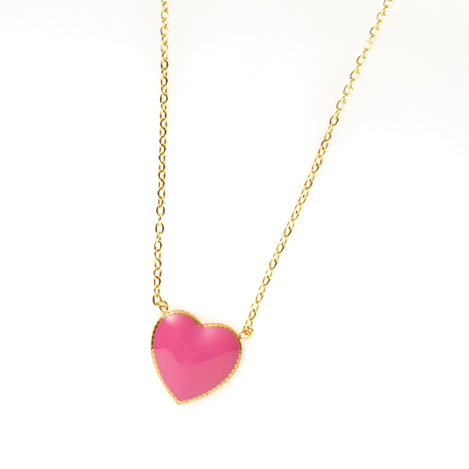 Ketting - Hartje - Hot Pink