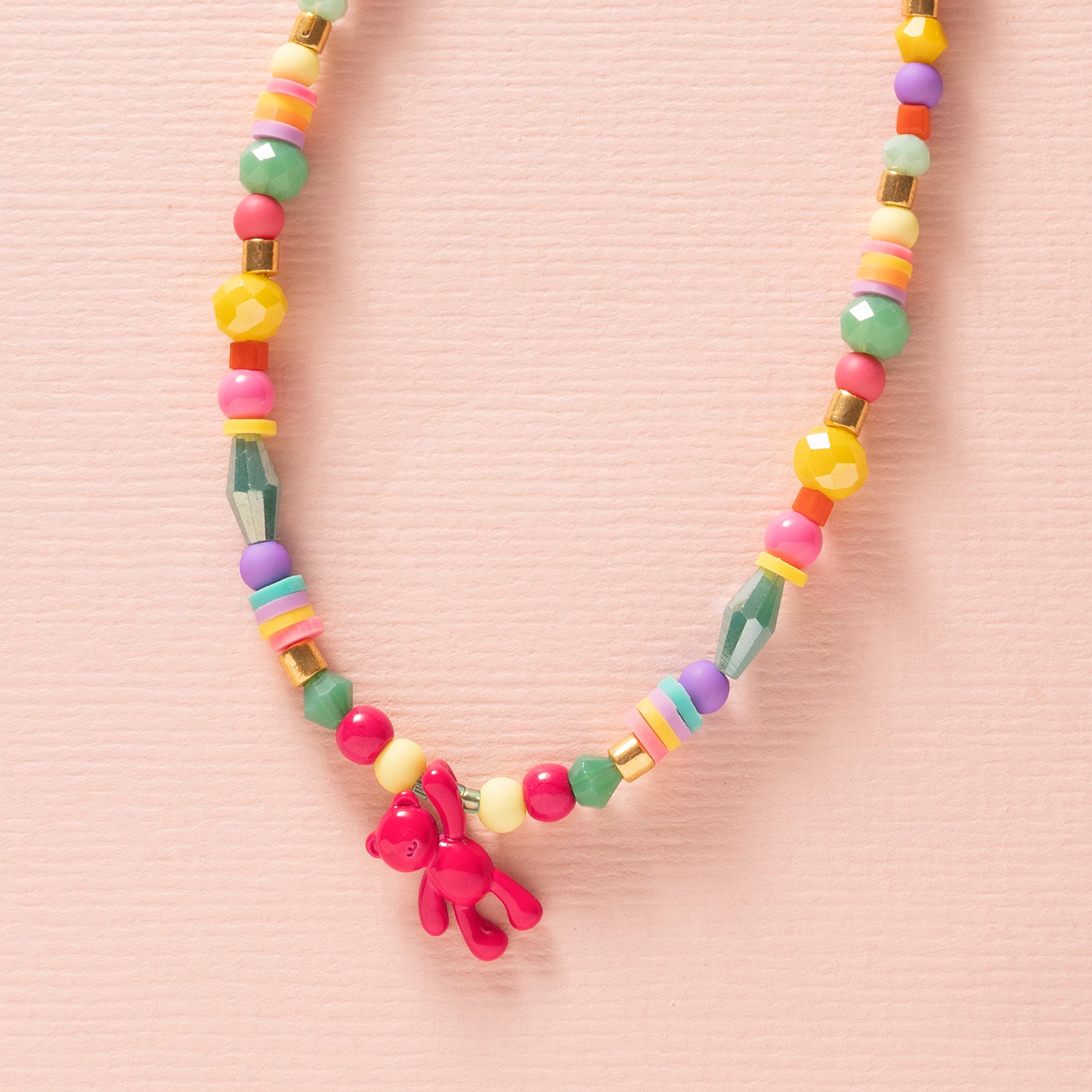 Ketting - Kralen - Beertje - Fuchsia