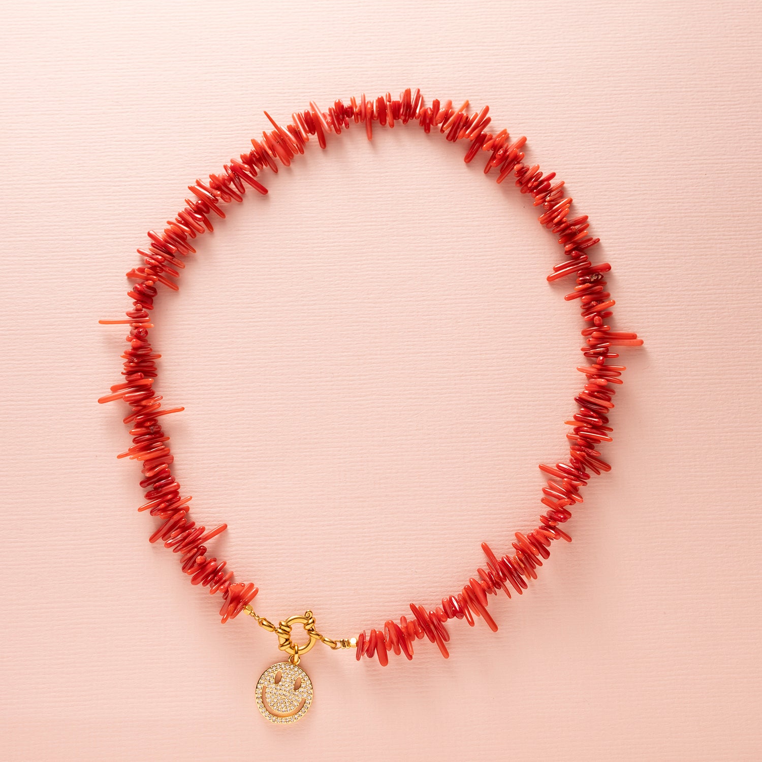 Ketting - Ocean Bamboo - Rood / Smiley