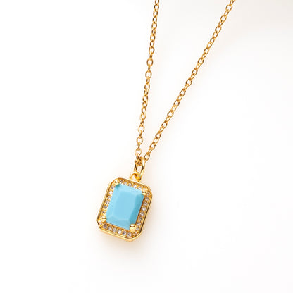 Ketting - Crystal glas - Sky Blue