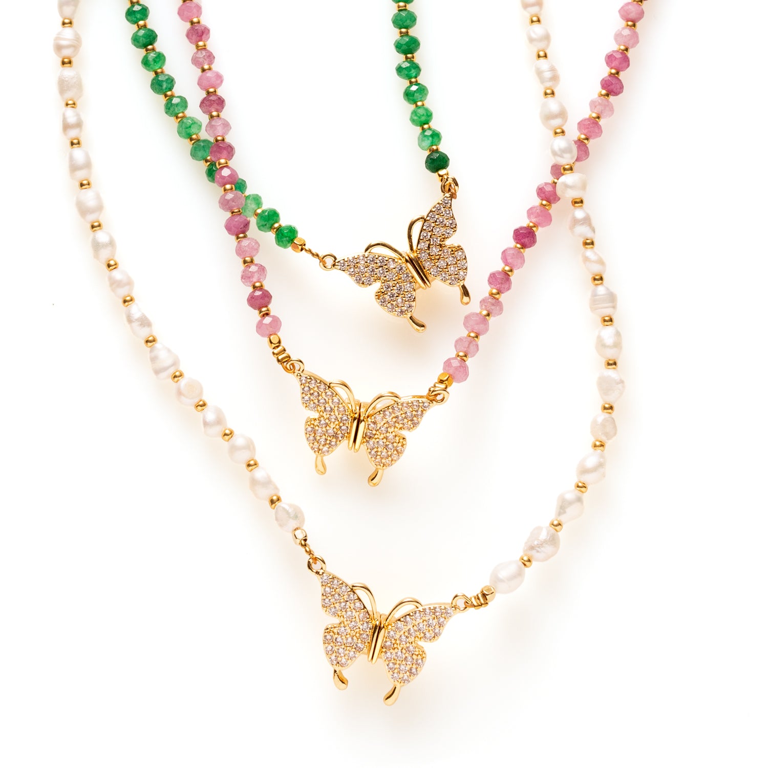 Butterfly Sparkle - Natuursteen Kralenketting