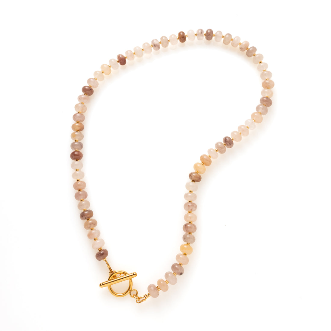Laat je omarmen door de warme, neutrale tinten van deze kralenketting met jade natuurstenen in zand, beige, bruin en nude. De kleuren stralen rust, elegantie en natuurlijke schoonheid uit – perfect voor elke gelegenheid en elk seizoen.

Kies zelf een bedel uit onze collectie en maak deze ketting helemaal van jou.