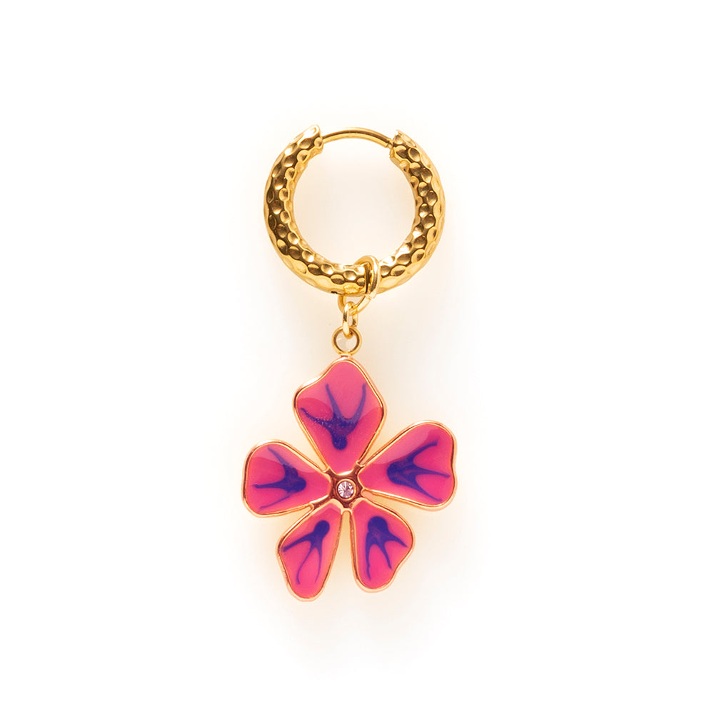 Tropical Bloom / Roze - One Piece Oorbel