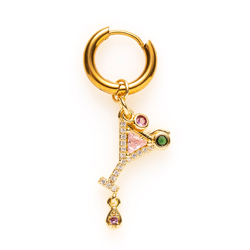 Voeg een sprankelende touch toe met Pink Martini, een elegante one-Piece oorbel geïnspireerd op een chic martini-glas. Het lichtroze design met fonkelende zirkonia steentjes maakt ‘m speels, eigenzinnig en perfect voor wie van opvallende, kleurrijke details houdt. Combineer met andere oorbellen uit de collectie voor een persoonlijke, funky look.