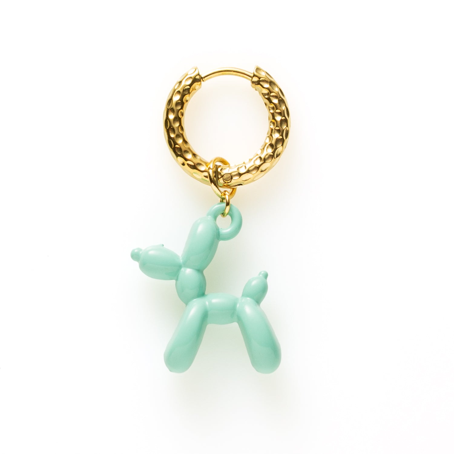 One Piece Oorbel - Goud - Balloon Dog Turquoise