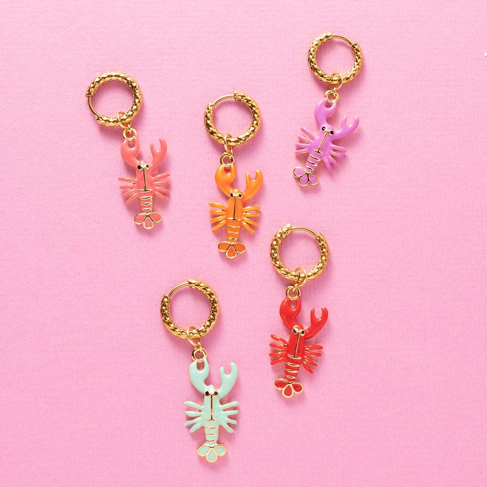Lobster Love - One Piece Oorbel  (5 kleuren beschikbaar)
