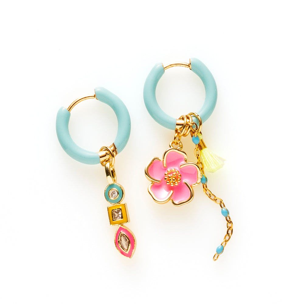 Fantasy &amp; Bloem - Oorbellen / Blauw