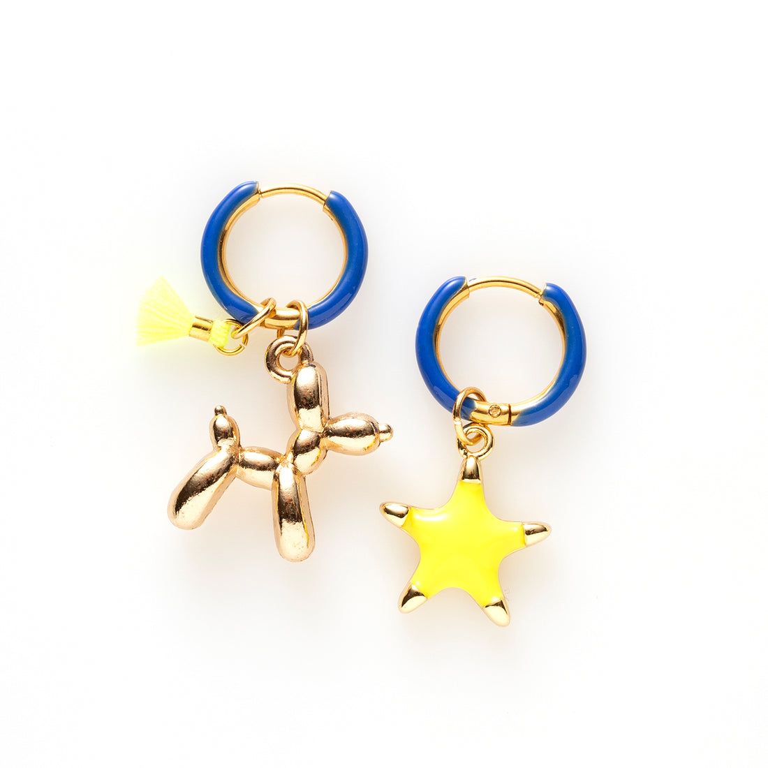 Oorbellen - Cobalt Blauw / Balloon Dog &amp; Ster