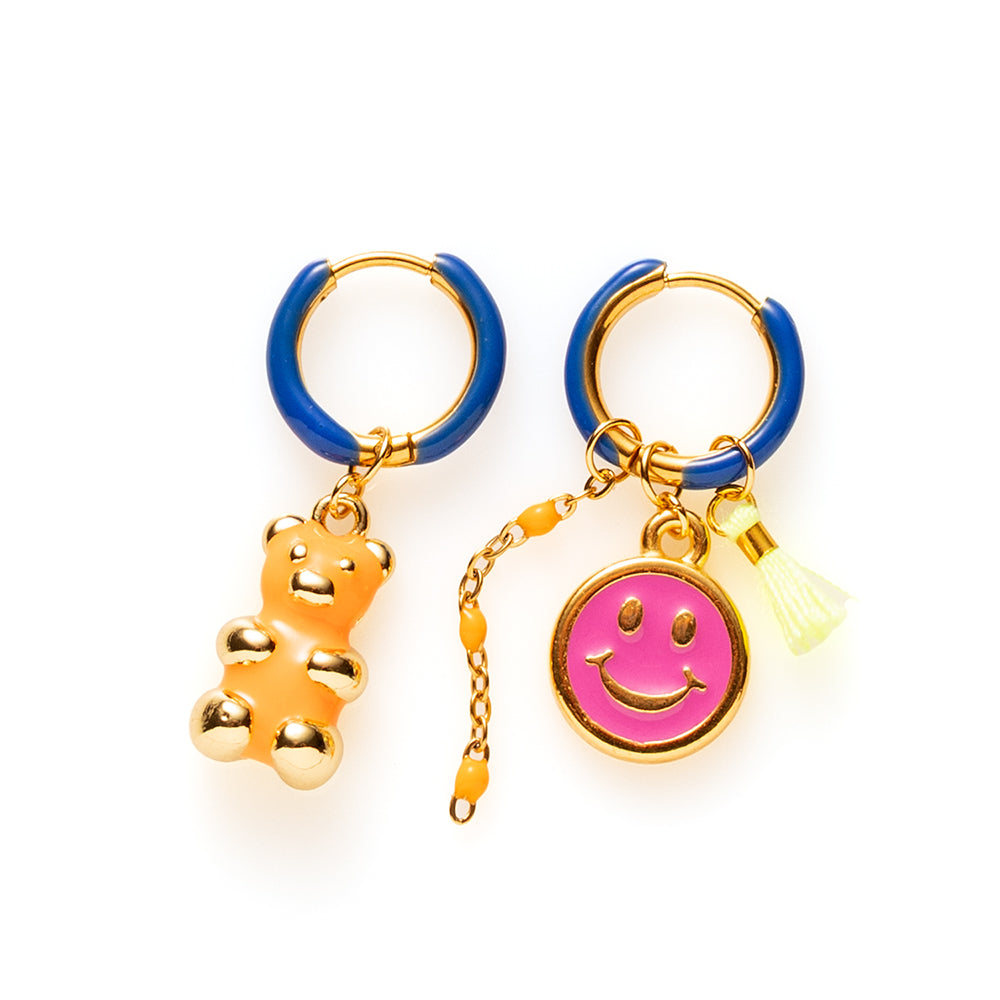 Beertje &amp; Smiley - Oorbellen / Kobalt Blauw