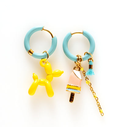 Balloon Dog &amp; IJsje - Oorbellen/Licht Blauw