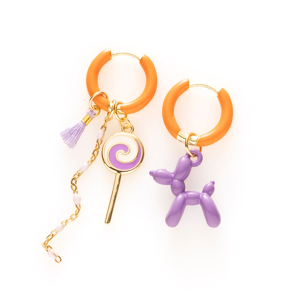Balloon Dog &amp; Lolly - Oorbellen / Oranje