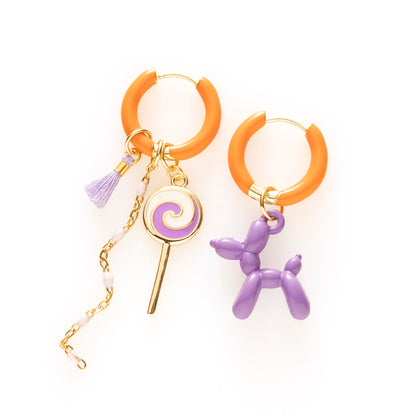 Balloon Dog &amp; Lolly - Oorbellen / Oranje