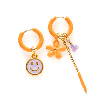 Smiley &amp; Bloem - Oorbellen / Oranje