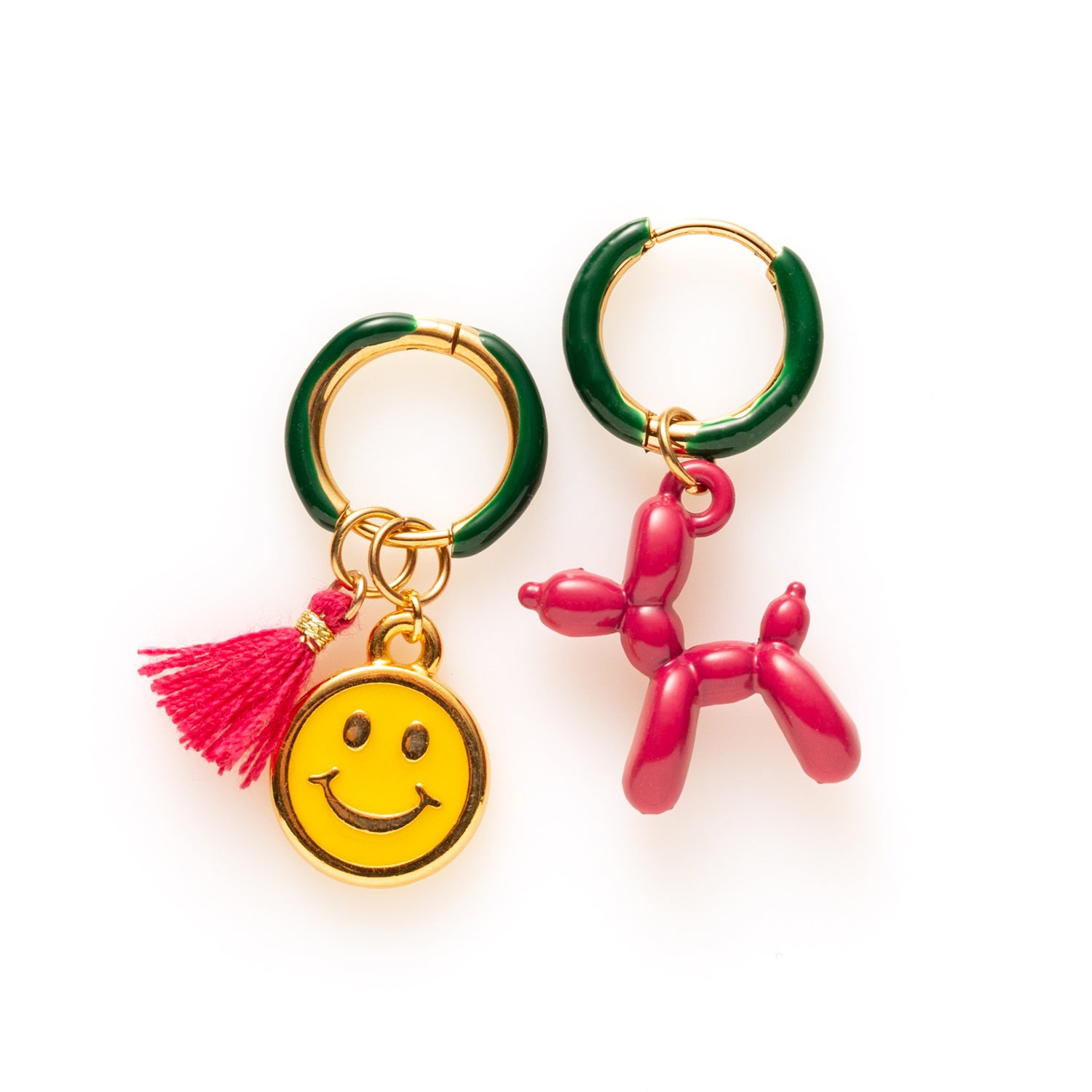 Smiley &amp; Balloon Dog - Oorbellen/Sacramento Green