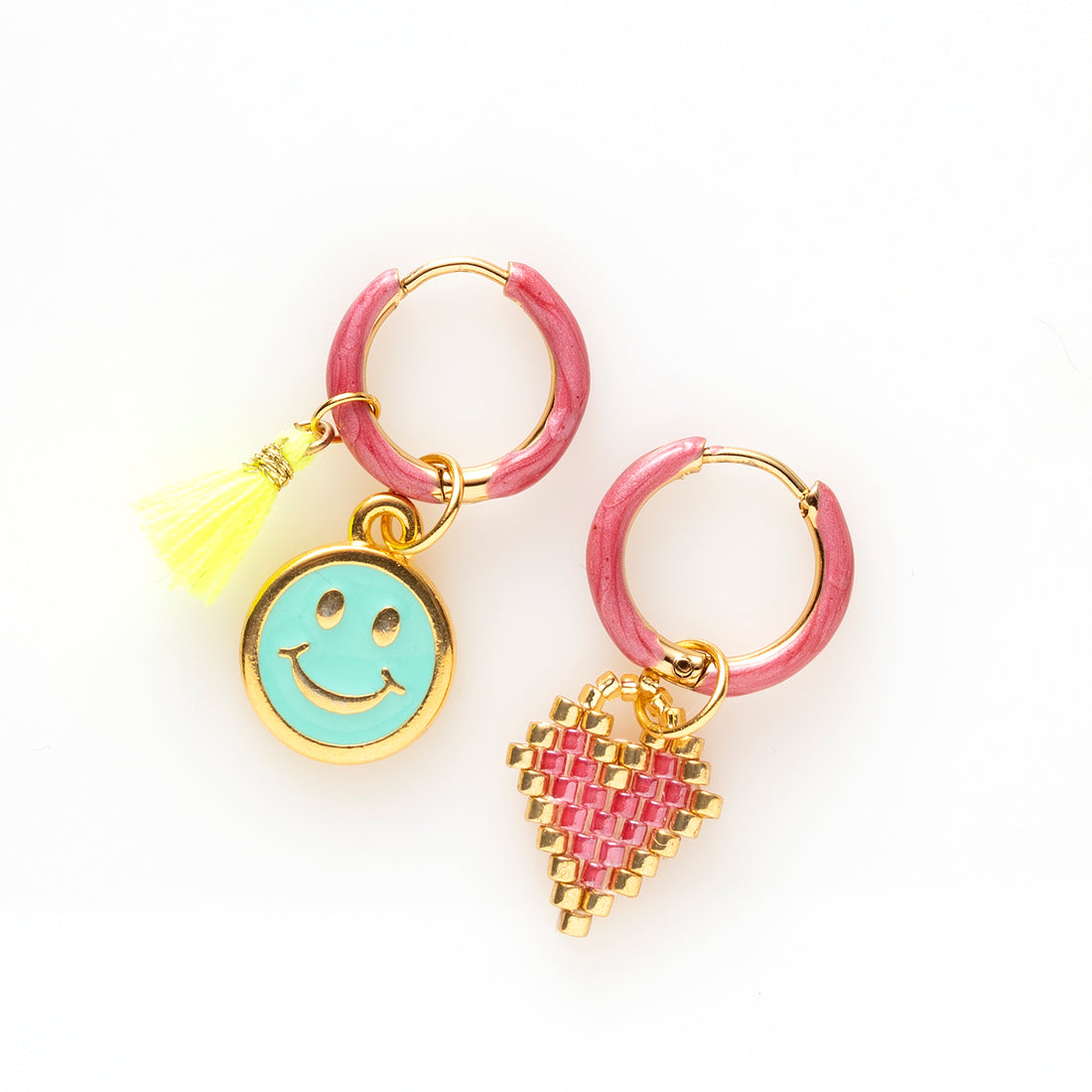 Oorbellen - Thulian Pink / Smiley &amp; Hartje