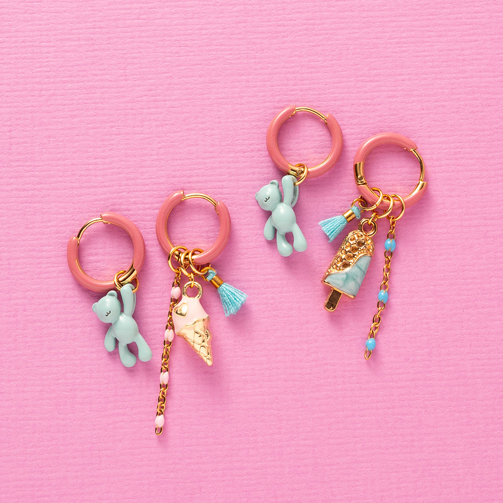 Beertje &amp; IJsje - Oorbellen/Thulian Pink